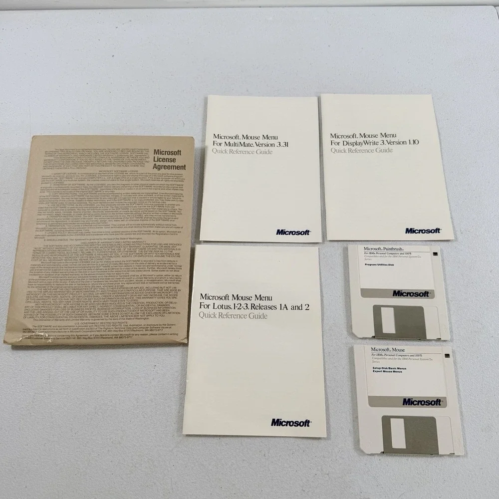 Vintage Microsoft Mouse & Paintbrush 3.5